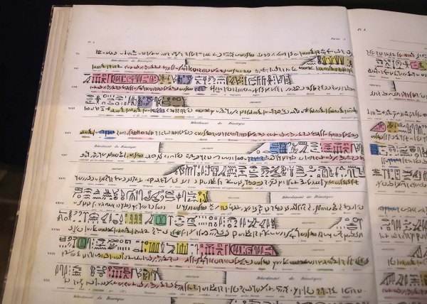Cahier de notes de recherches de Champollion